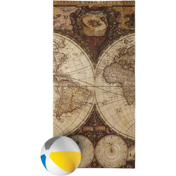 Vintage World Map Beach Towel