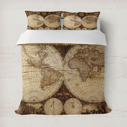 Vintage World Map Duvet Cover