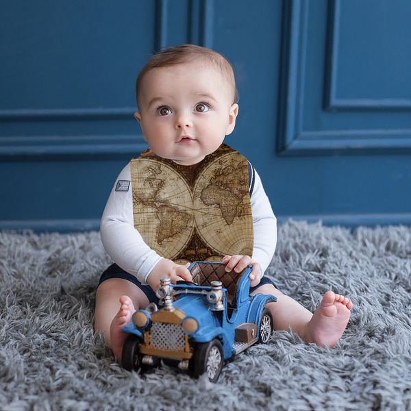 Vintage World Map Bib Lifestyle Boy