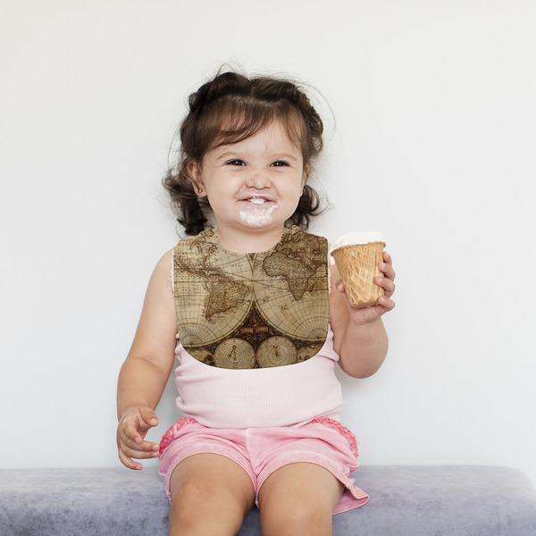 Vintage World Map Bib Lifestyle Girl