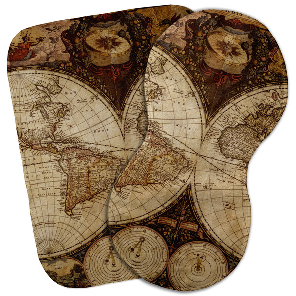 Custom Vintage World Map Burp Cloth