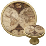 Vintage World Map Cabinet Knob - Gold