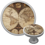 Vintage World Map Cabinet Knob (Silver)