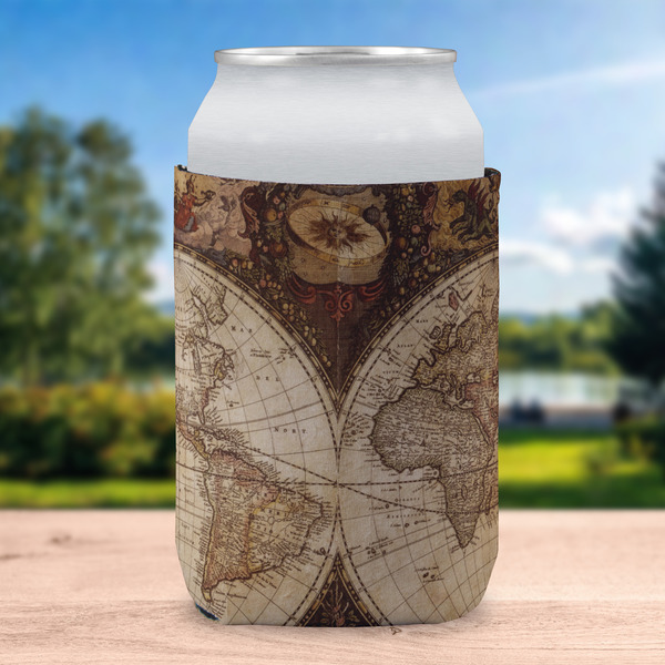 Vintage World Map Can Sleeve - LIFESTYLE (single)