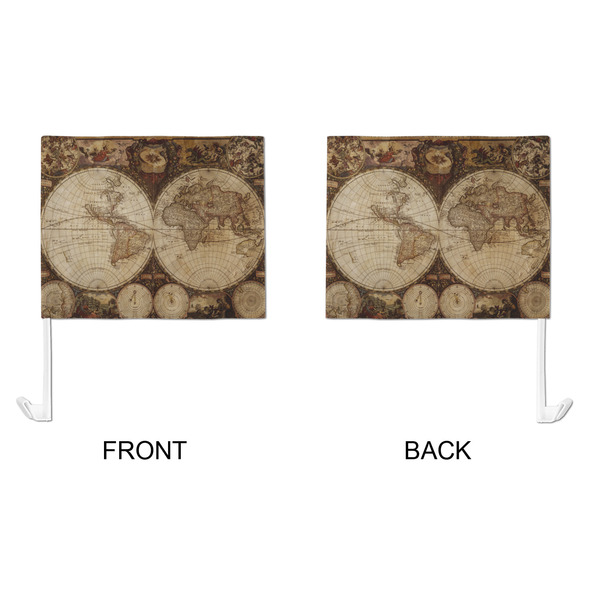 Vintage World Map Car Flag - Large - APPROVAL