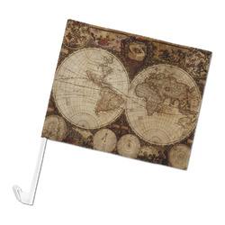 Vintage World Map Car Flag