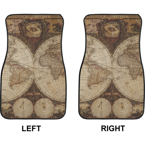 Vintage World Map Car Mat Front - Approval
