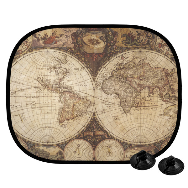 Custom Vintage World Map Car Side Window Sun Shade