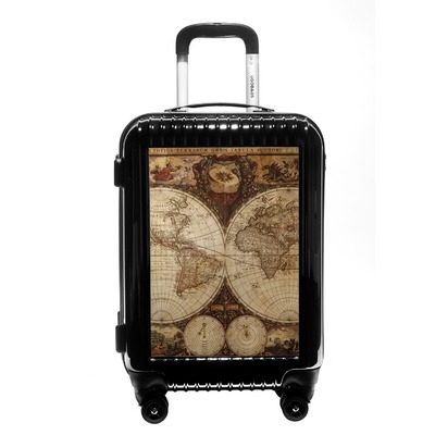 Vintage World Map Carry On Hard Shell Suitcase