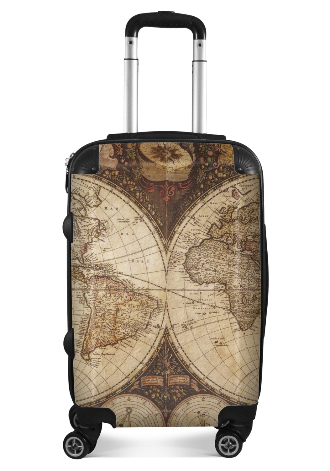 HF 004A Replica Vintage-Style World Map Decorative Wooden Suitcase 