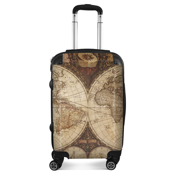 Custom Vintage World Map Suitcase - 20" Carry On