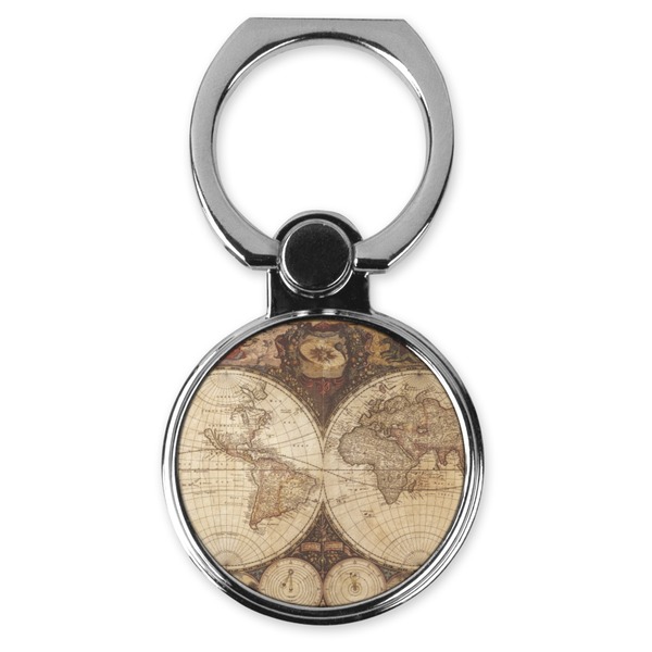 Custom Vintage World Map Cell Phone Ring Stand & Holder
