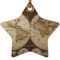 Vintage World Map Ceramic Flat Ornament - Star (Front)