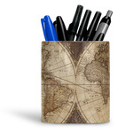Vintage World Map Ceramic Pen Holder