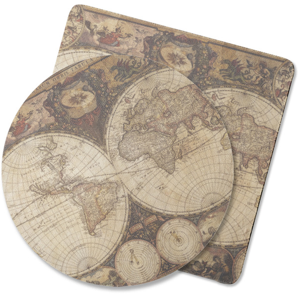 Custom Vintage World Map Rubber Backed Coaster