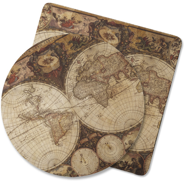 Custom Vintage World Map Rubber Backed Coaster
