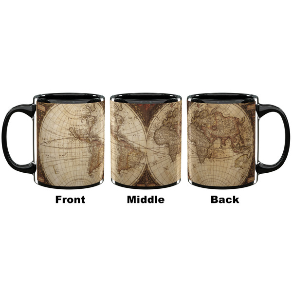 Vintage World Map Coffee Mug - 11 oz - Black APPROVAL