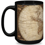 Vintage World Map 15 Oz Coffee Mug - Black