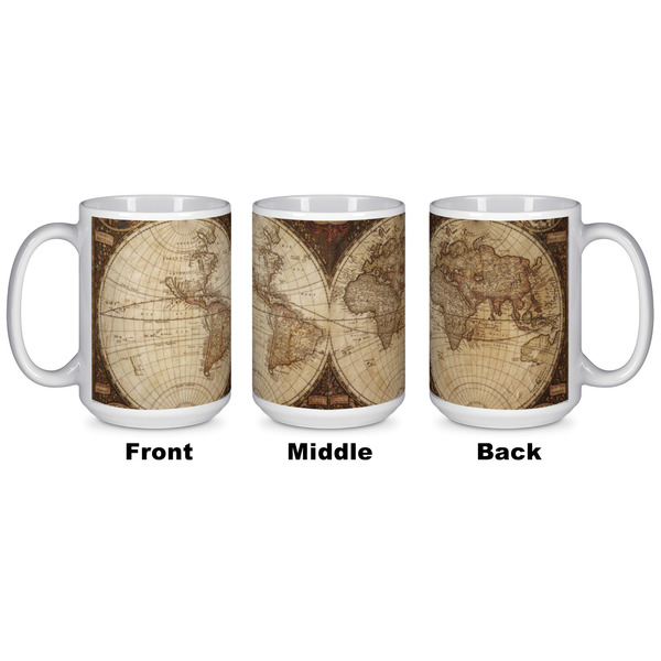 Vintage World Map Coffee Mug - 15 oz - White APPROVAL