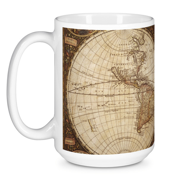 Vintage World Map Coffee Mug - 15 oz - White
