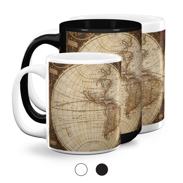 Vintage World Map Coffee Mugs Main
