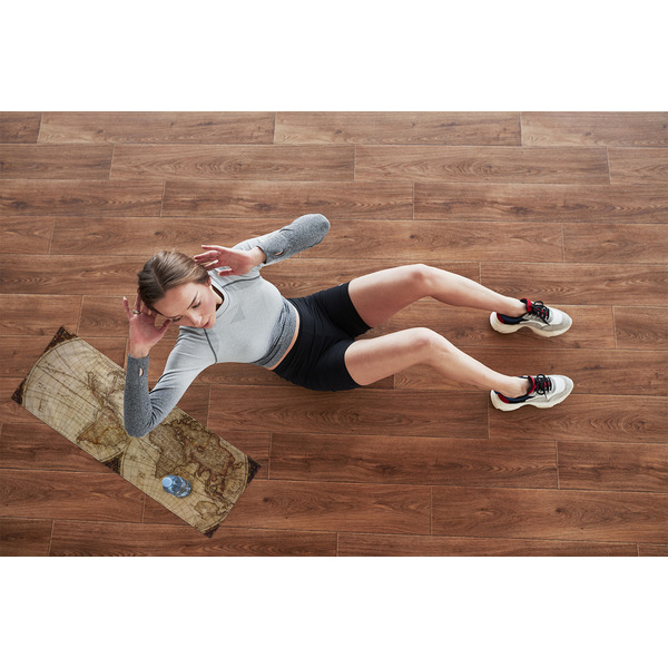 Vintage World Map Cooling Towel- Lifestyle