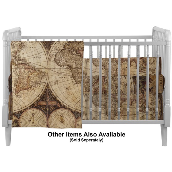 Antique World Map Crib - Profile Sold Seperately