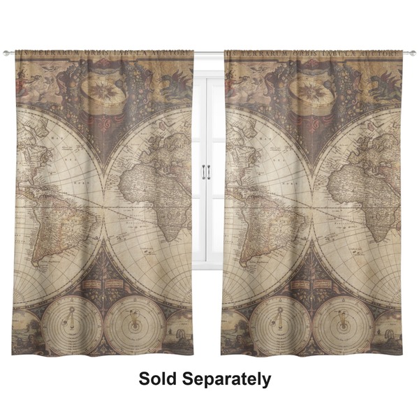 Antique World Map Curtains