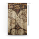 Vintage World Map Curtain Panel - Custom Size