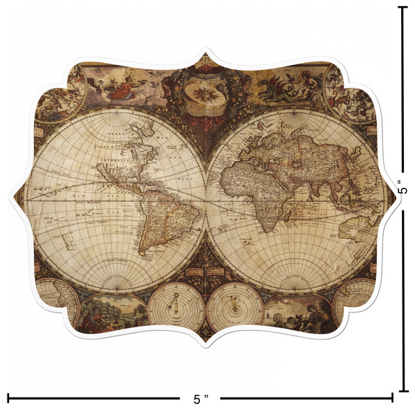 Vintage World Map Custom Shape Iron On Patches - L - APPROVAL