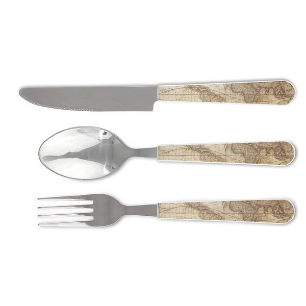 Custom Vintage World Map Cutlery Set
