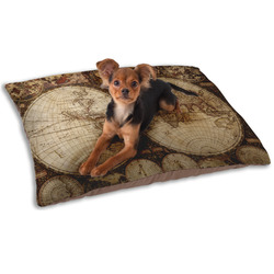 Vintage World Map Dog Bed - Small