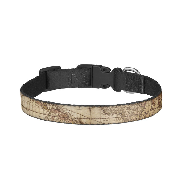 Custom Vintage World Map Dog Collar - Small