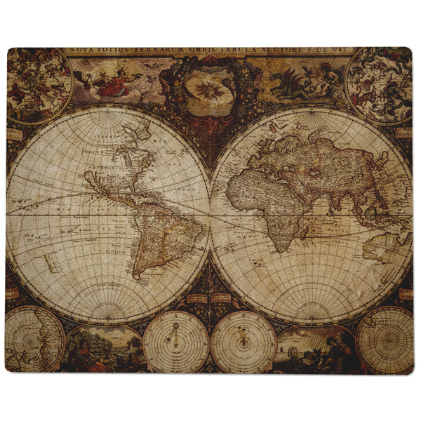 Vintage World Map Dog Food Mat - Large without Bowls