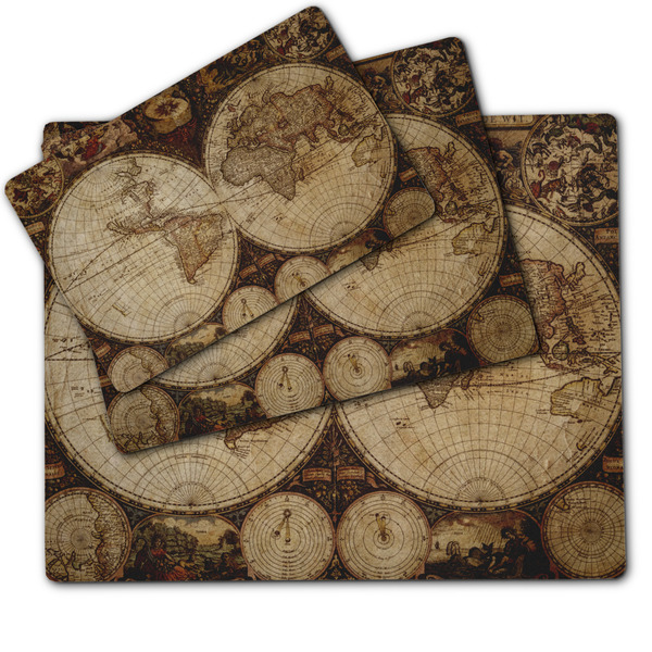 Vintage World Map Dog Food Mat - MAIN (sm, med, lrg)