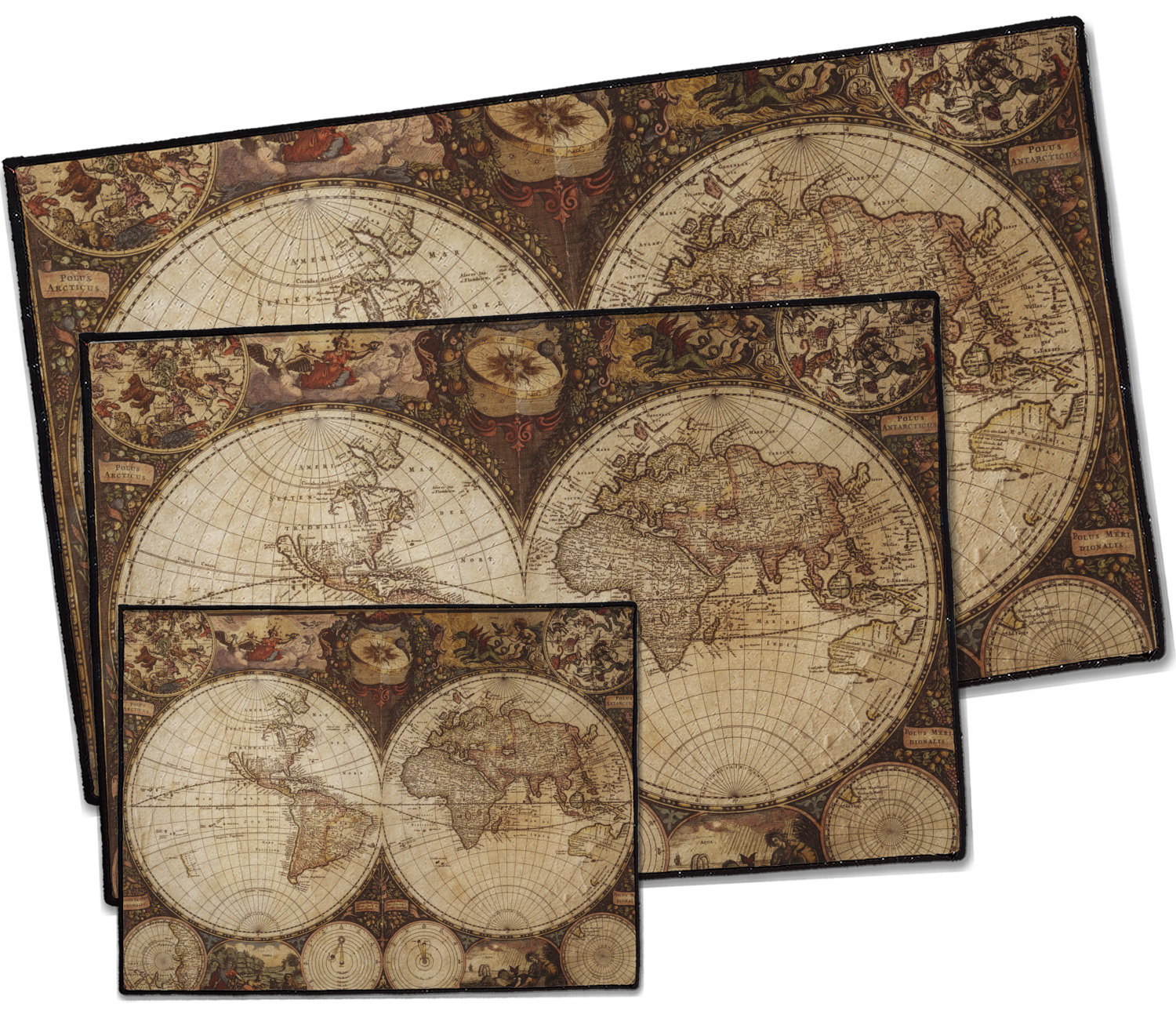 Royal Old World Map 16x24 Inch Non Slip Flannel Rug Warm Carpet Bath Door Mat 