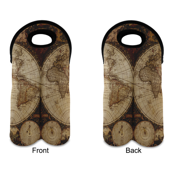 Vintage World Map Double Wine Tote - APPROVAL (new)
