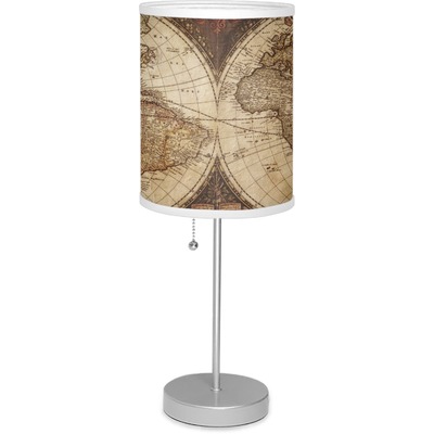 Vintage World Map 7" Drum Lamp with Shade