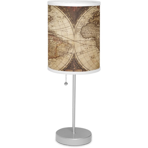 Custom Vintage World Map 7" Drum Lamp with Shade Polyester