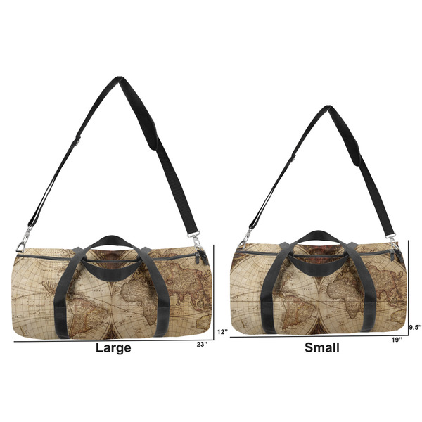 Vintage World Map Duffle Bag Small and Large