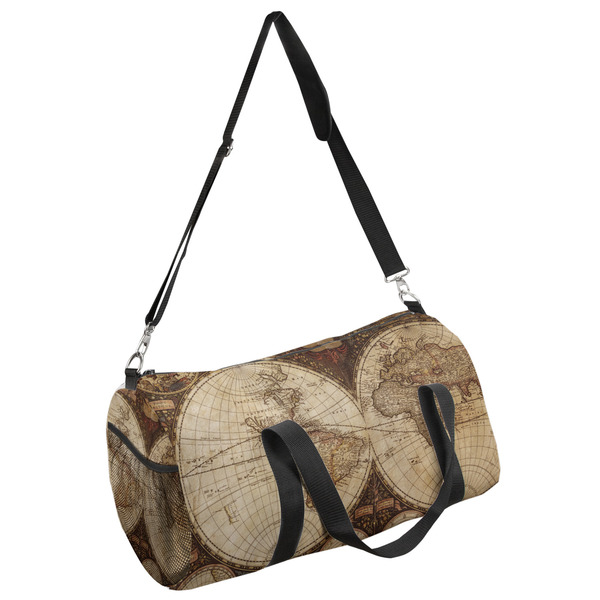 Custom Vintage World Map Duffel Bag - Large