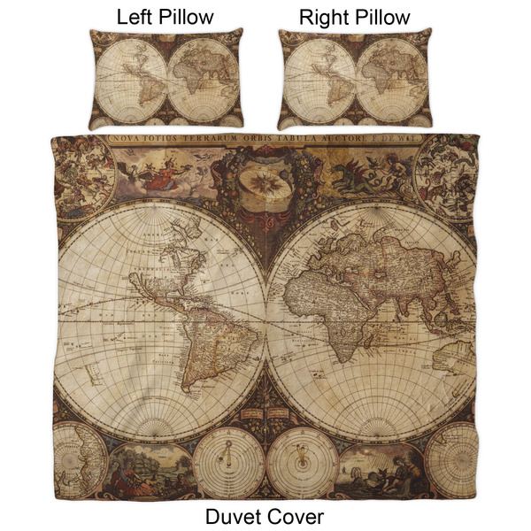 Vintage World Map Duvet Cover Set - King - Approval