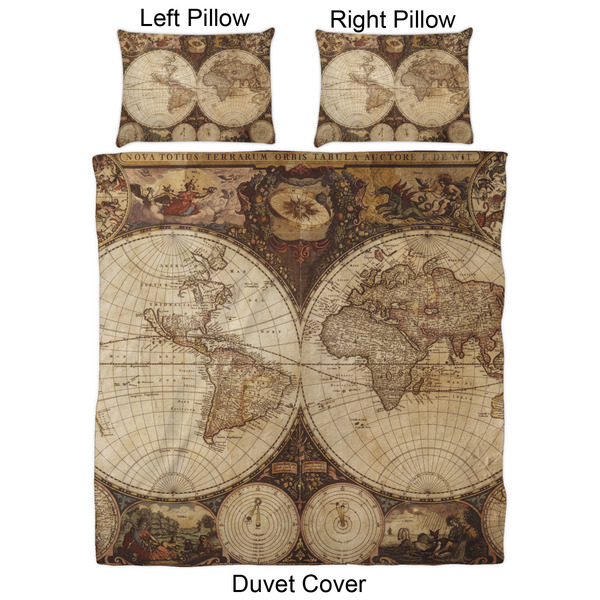 Vintage World Map Duvet Cover Set - Queen - Approval