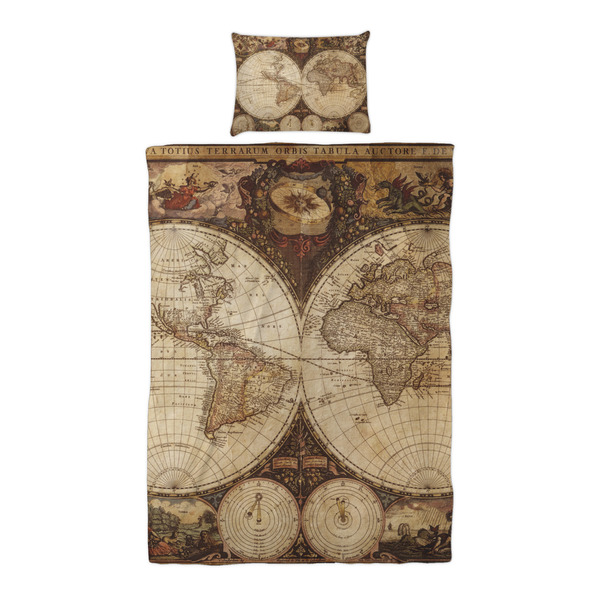 Vintage World Map Duvet Cover Set - Twin XL - Alt Approval
