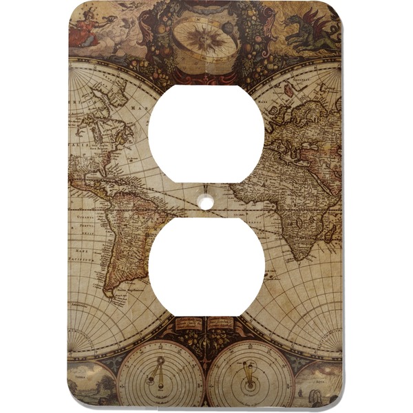 Custom Vintage World Map Electric Outlet Plate