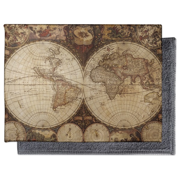 Vintage World Map Electronic Screen Wipe - Flat