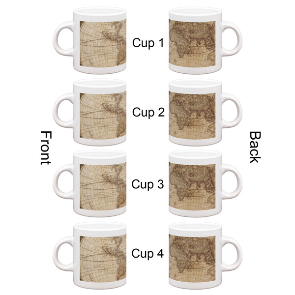 Antique World Map Espresso Cup Set of 4 - Apvl