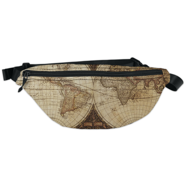 Custom Vintage World Map Fanny Pack - Classic Style