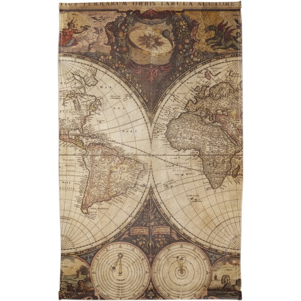Vintage World Map Finger Tip Towel - Full View