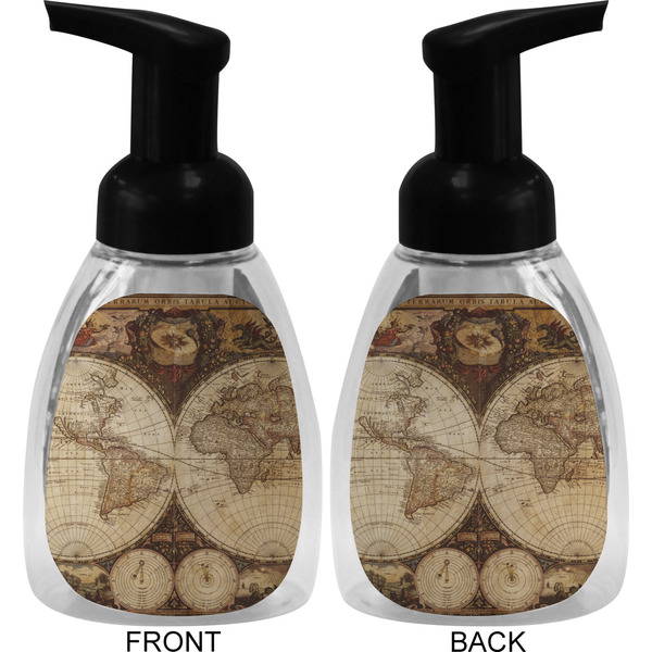Antique World Map Foam Soap Bottle (Front & Back)